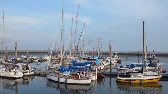 Yachthafen Baltrum bei Niedrigwasser